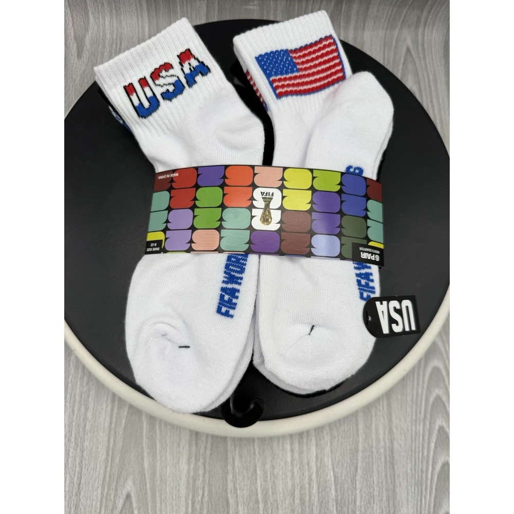 FIFA World Cup 2026 USA Mens Shoe Size 8-12 Soccer Cushioned Ankle Socks NEW